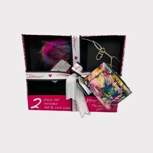 Betsey Johnson Gift Set Includes Hat and Card Case